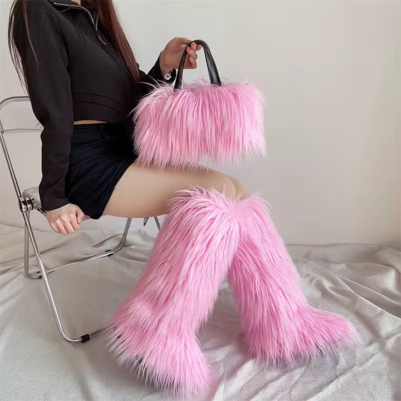 Boujee Faux Fur & Purse Sets