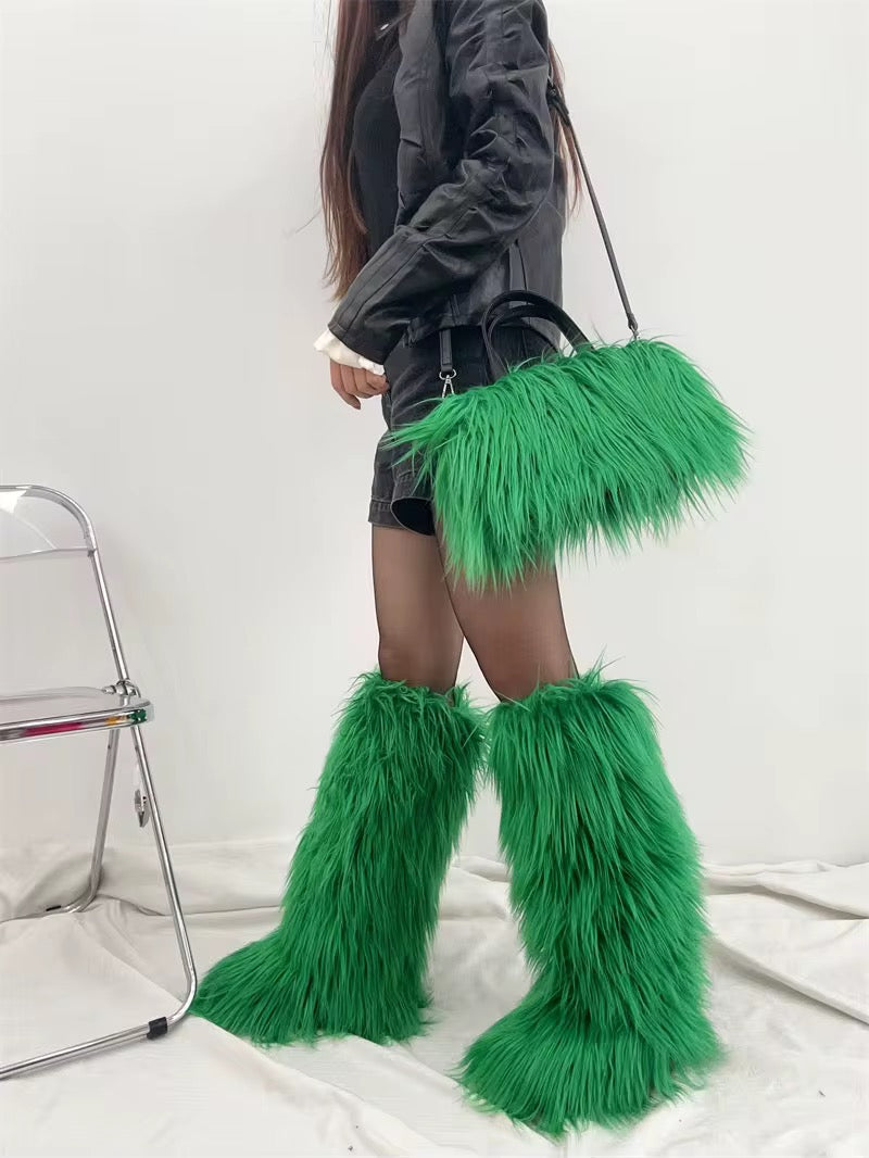 Fur Boots + Purse Set