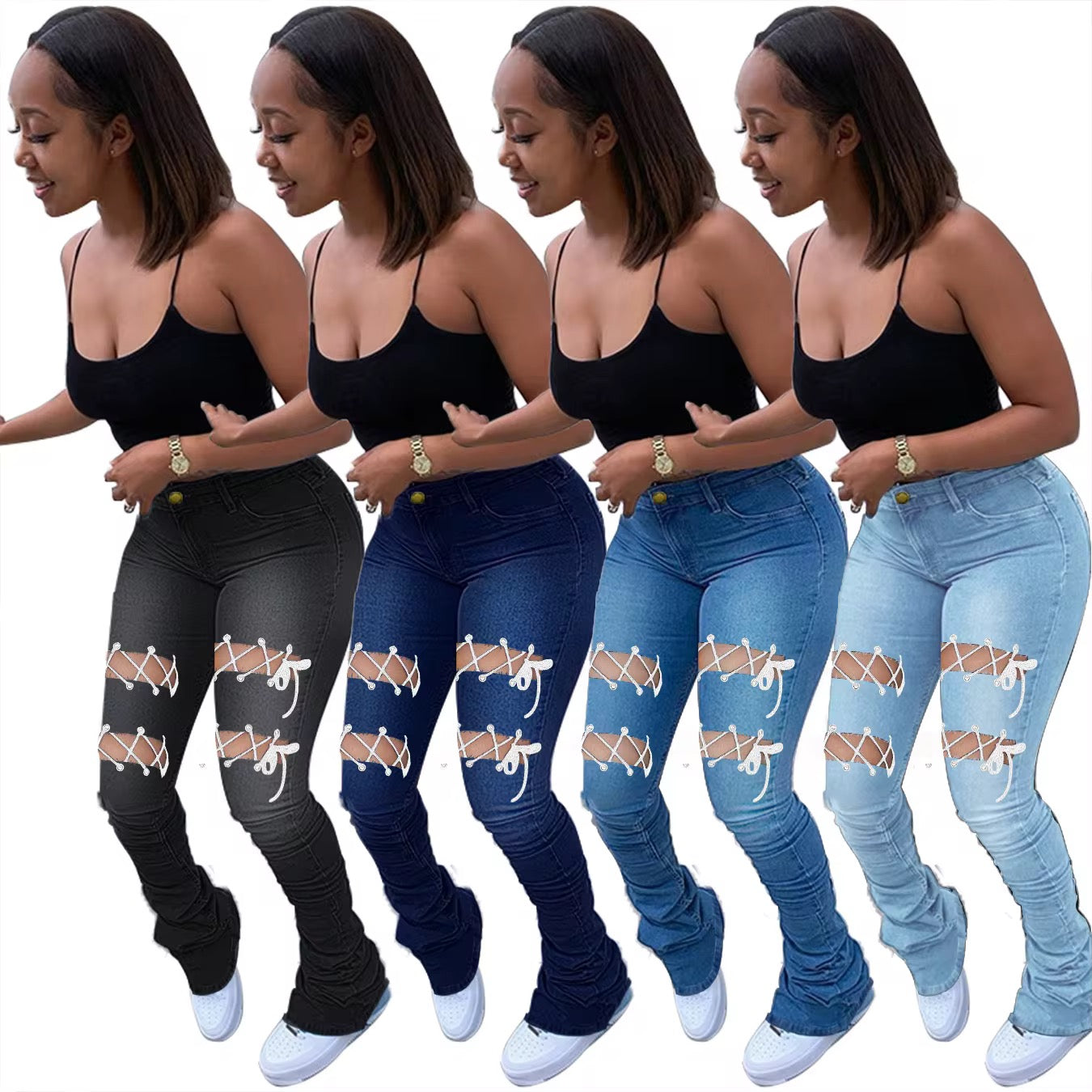 Stacked Glamour girly Jeans