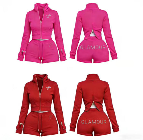 Women Tracksuit Shorts Set